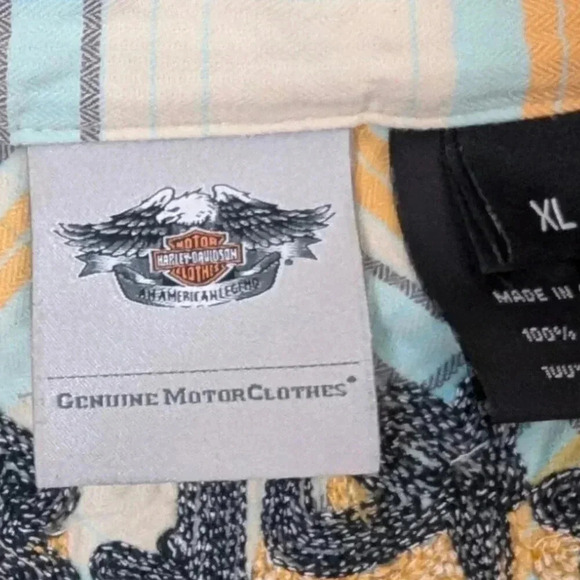 Harley Davidson Plaid Embroidered Butterfly Shirt - Picture 7 of 7